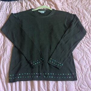 Olive Green Silk Lined Debra Deroo Blouse